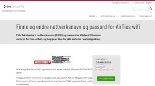 
                            2. Finne og endre nettverksnavn og passord for AirTies wifi - Eye Networks