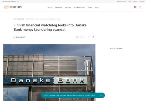 
                            12. Finnish financial watchdog looks into Danske Bank money laundering ...