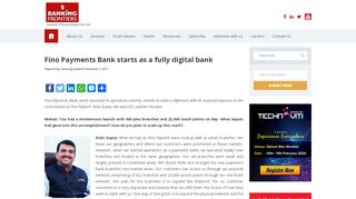 
                            12. Fino Payments Bank starts as a fully digital bank - Banking Frontiers