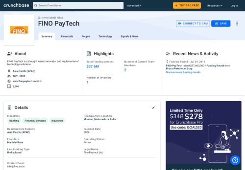 
                            12. FINO PayTech Ltd. | Crunchbase