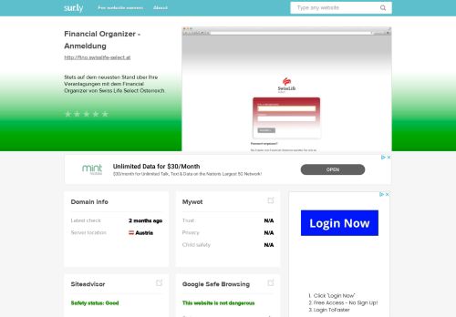 
                            6. fino.swisslife-select.at - Financial Organizer - Anmeldun... - Fino ...
