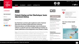 
                            13. Fintech Startup auf der Überholspur: bexio ... - Startupticker.ch