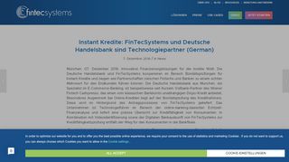 
                            13. FinTecSystems und Deutsche Handelsbank sind Technologiepartner