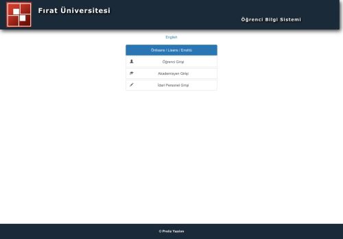 
                            2. Fırat Üniversitesi -> Öğrenci Bilgi Sistemi