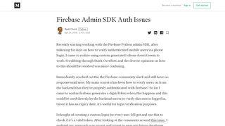 
                            3. Firebase Admin SDK Auth Issues – Nyah Check – Medium