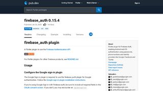 
                            5. firebase_auth | Flutter Package - Dart Pub