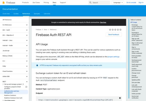 
                            8. Firebase Auth REST API - Google