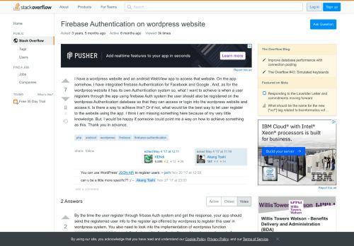 
                            9. Firebase Authentication on wordpress website - Stack Overflow