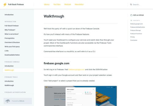 
                            7. Firebase Console Walkthrough - Full-Stack Firebase