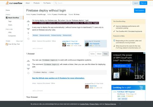 
                            6. Firebase deploy without login - Stack Overflow