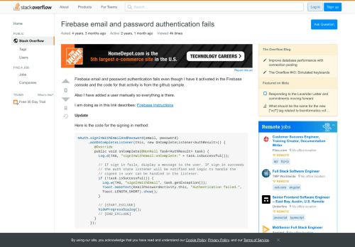 
                            9. Firebase email and password authentication fails - Stack Overflow