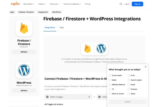 
                            5. Firebase / Firestore + WordPress Integrations | Zapier