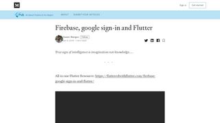 
                            5. Firebase, google sign-in and Flutter – FlutterPub – Medium