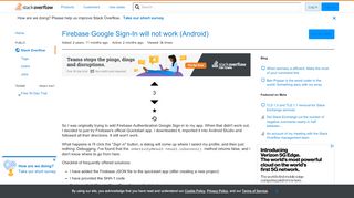 
                            1. Firebase Google Sign-In will not work (Android) - Stack Overflow