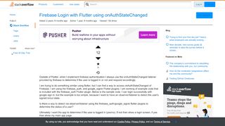 
                            10. Firebase Login with Flutter using onAuthStateChanged - Stack Overflow