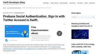 
                            8. Firebase Social Authentication. Sign In with Twitter Account in Swift ...
