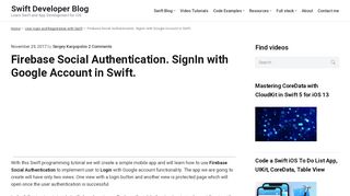 
                            13. Firebase Social Authentication. SignIn with Google Account in Swift ...