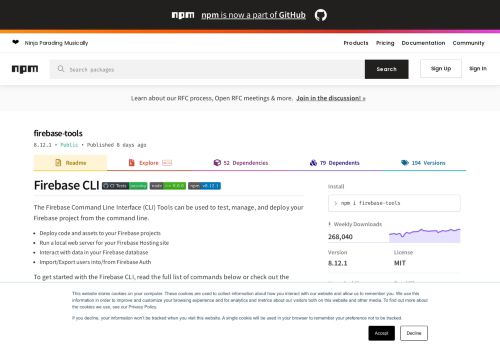 
                            11. firebase-tools - npm