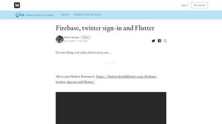 
                            8. Firebase, twitter sign-in and Flutter – FlutterPub – Medium