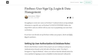 
                            8. Firebase: User Sign Up, Login & Data Management – Felicity ...
