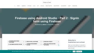 
                            12. Firebase using Android Studio : Part 2 : SignIn form ... - Code vs Color