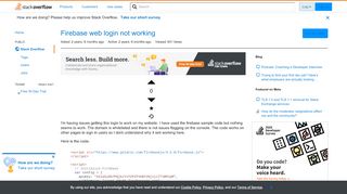 
                            10. Firebase web login not working - Stack Overflow