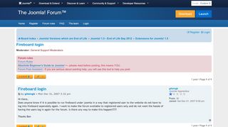 
                            6. Fireboard login - Joomla! Forum - community, help and support