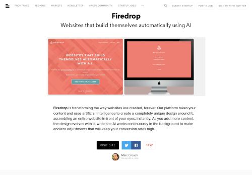 
                            12. Firedrop: Websites that build themselves automatically | BetaList