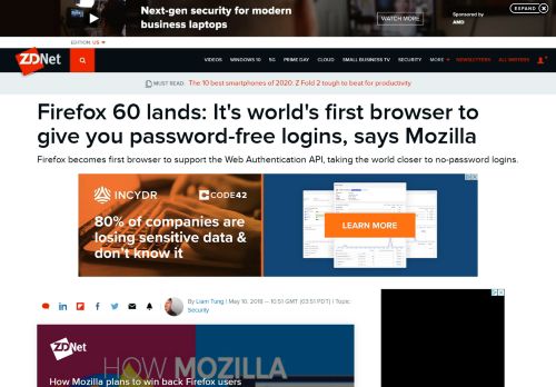 
                            9. Firefox 60 lands: It's world's first browser to give you ...