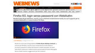 
                            7. Firefox 60, login senza password con WebAuthn | Webnews