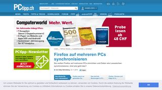 
                            9. Firefox auf mehreren PCs synchronisieren - PCtipp.ch