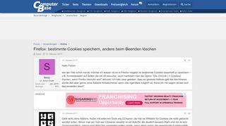 
                            5. Firefox: bestimmte Cookies speichern, andere beim Beenden löschen ...