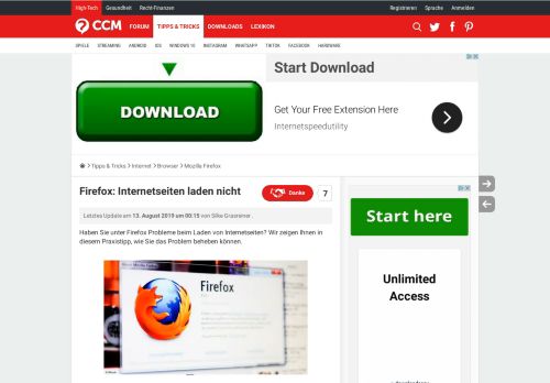 
                            8. Firefox: Internetseiten laden nicht - CCM