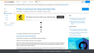 
                            10. Firefox is saving but not using saved login data - Stack Overflow