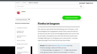 
                            7. Firefox ist langsam | Hilfe zu Firefox - Mozilla Support