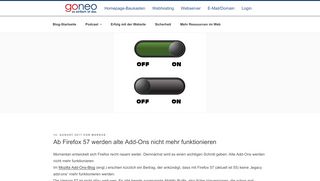 
                            6. Firefox kündigt das Ende alter Add-Ons für die Browserversion 5.7 an ...