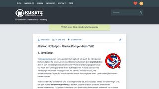 
                            7. Firefox: NoScript – Firefox-Kompendium Teil5 ⋆ Kuketz IT-Security Blog