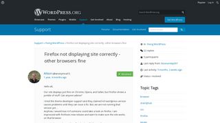 
                            8. Firefox not displaying site correctly -other browsers fine ...