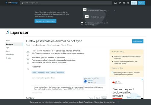 
                            7. Firefox passwords on Android do not sync - Super User