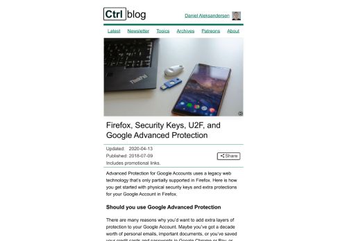 
                            13. Firefox, Security Keys, U2F, and Google Advanced Protection - Ctrl blog