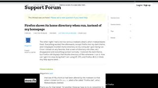 
                            3. Firefox shows its home directory when run, instead ... - Mozilla Support