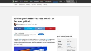 
                            12. Firefox sperrt Flash: YouTube und Co. im Browser geblockt – GIGA