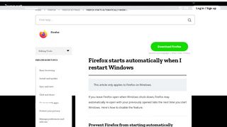 
                            5. Firefox starts automatically when I restart Windows | Firefox Help