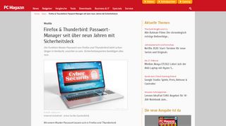 
                            9. Firefox & Thunderbird: Passwort-Manager seit über neun Jahren mit ...