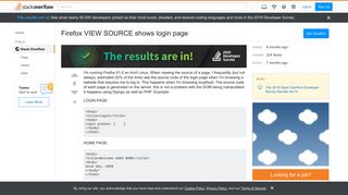 
                            12. Firefox VIEW SOURCE shows login page - Stack Overflow