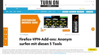 
                            1. Firefox-VPN-Add-ons: Anonym surfen mit diesen 5 Tools - TURN ON