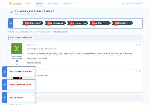 
                            2. Fireguard Security Login Problem - rf olympic