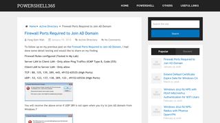 
                            1. Firewall Ports Required to Join AD Domain - PowerShell365