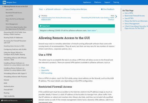 
                            5. Firewall — Restricting Access to the WebGUI | pfSense Documentation