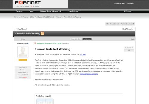 
                            13. Firewall Rule Not Working | Fortinet Technical Discussion Forums